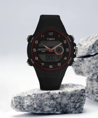 Image of TIMEX Round 46mm Grey Dial Analog-Digital Watch 