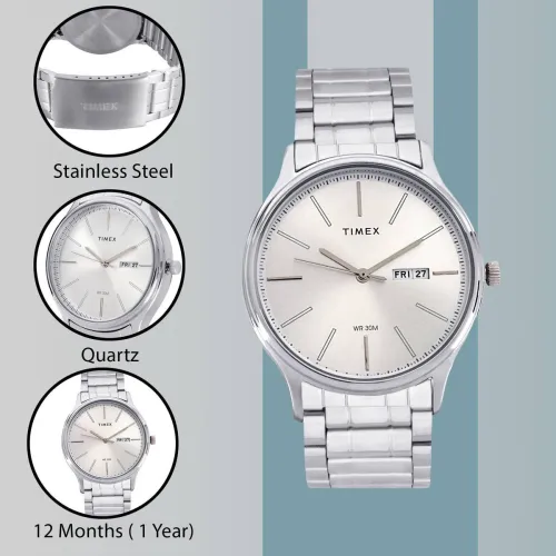 Image of TIMEX  Silver Dial Analog Watch - For Men TW00ZR254