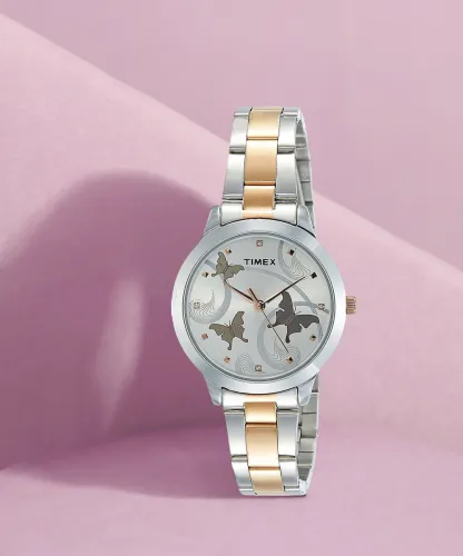 Image of TIMEX Silver-Dial Analog Watch For Women TW000T607