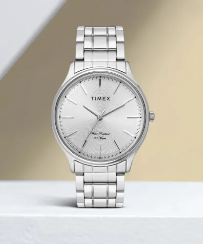 Image of TIMEX Silver Dial Stainless Steel Analog Watch - For Men TW00ZR