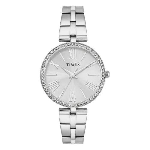 Image of TIMEX Silver-Tone Round Dial Analog Women's Watch
