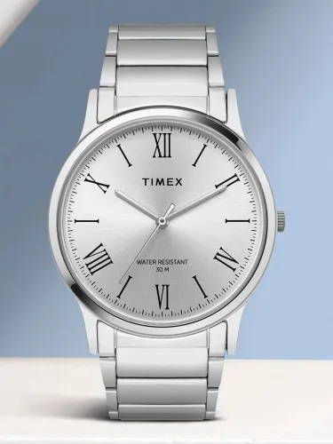 Image of TIMEX  Silver Dial Stainless Steel Analog Watch - For Men TW00ZR347