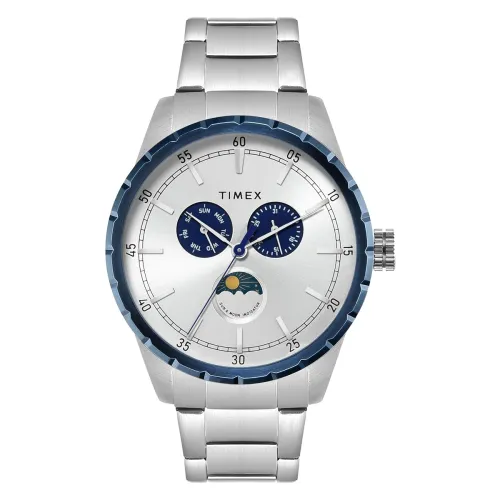 Image of TIMEX Silver-Tone Round Dial Analog Men's Watch - TWEG28505