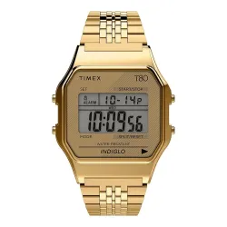 Timex Unisexs Digital Quartz Watch with Stainless Steel Strap TW2R79200, Gold