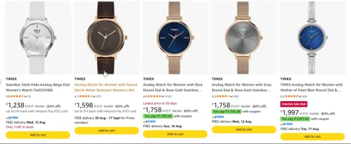 Image of Timex Watch Minimum 50% Discount