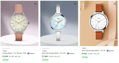 Image of Timex Watch Minimum 60% Discount