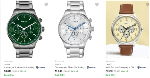 Image of Timex Watch Minimum 60% Discount