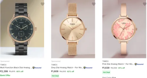 Image of Timex Watch Minimum 60% Discount