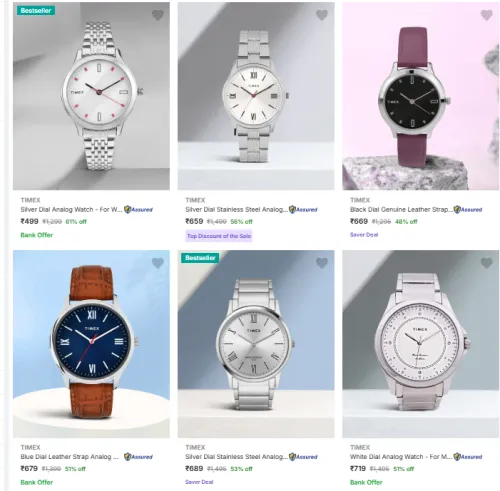 Image of Timex Watch Starting @ ₹499
