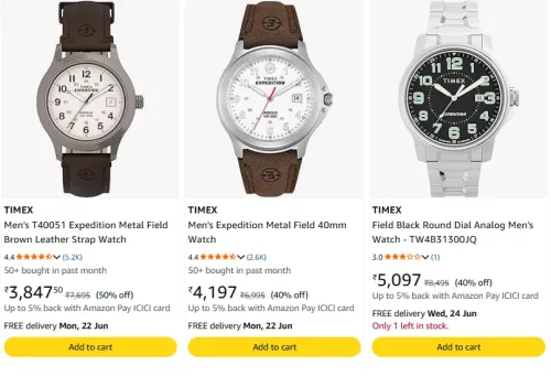 Image of Timex Watch Upto 50% discount 