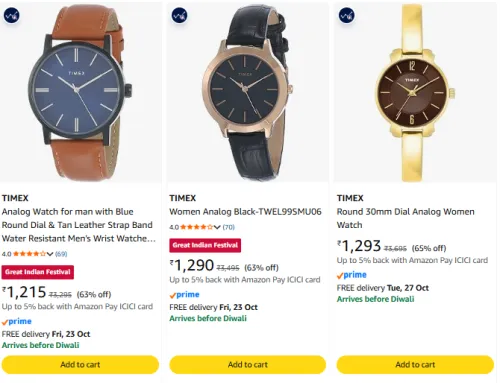 Image of Timex watch Upto 65% Off