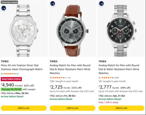 Image of TIMEX watches for men up to 62% Discount