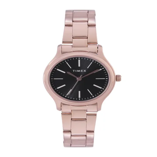 Image of Timex Women Black Brass Analogue Watch