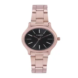 Timex Women Black Brass Analogue Watch