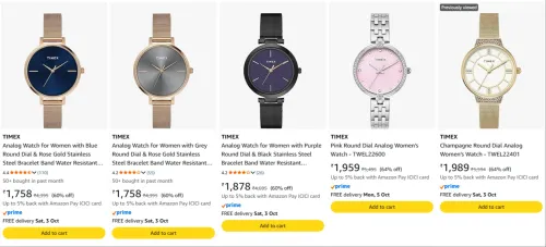 Image of TIMEX Women's Watch at minimum 60% Discount