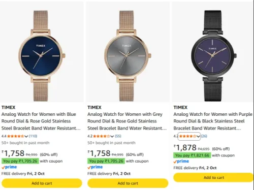 Image of TIMEX Women's Watch at minimum 60% Discount