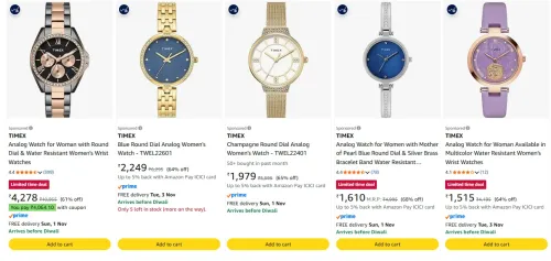Image of TIMEX Women's Watch at minimum 60% Discount
