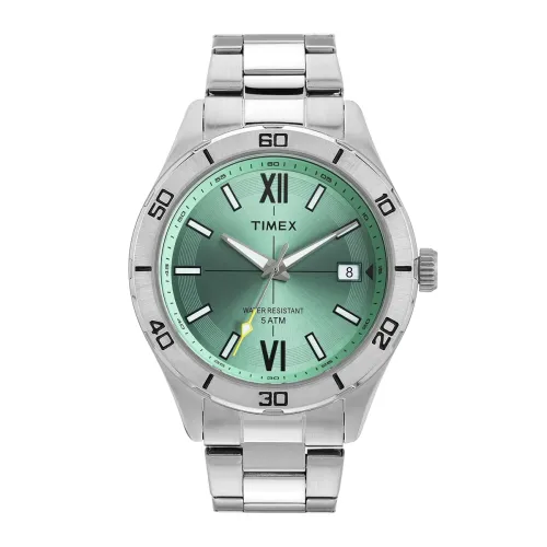 Image of Timex Analog Multicolor Dial Watch with Silver Stainless Steel Band