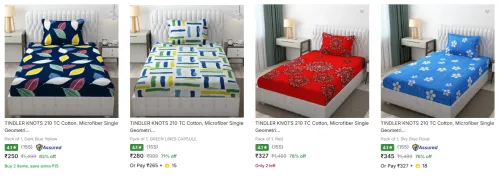 Image of Tindler Knots Bedsheets at minimum 71% Discount