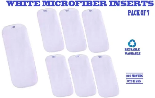 Image of TINNY TOTS Premium Quality 4 Layer Cotton Microfiber Bamboo White Insert Liner Reusable Washable Cotton Diaper Nappy Ins