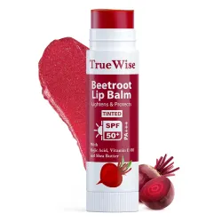 Tinted Lip Balm with SPF 50 PA+++ Brightening Beetroot Lip Balm For Dark Lips With Kojic Acid,Vitamin E, Soft, Glossy Lips- SPF lip balm for Women 5g