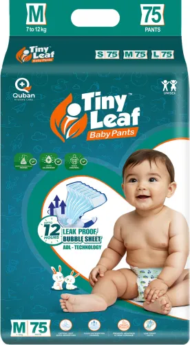 Image of Tiny Leaf Baby Diaper Pants 12hrs Absorption with ADL 7-12kg (75 Pieces)