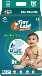 Tiny Leaf Baby Diaper Pants 12hrs Absorption with ADL 7-12kg (75 Pieces)