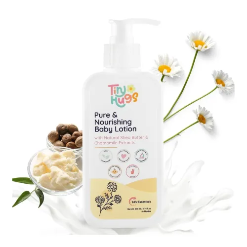 Image of TinyHug Baby Lotion with Natural Shea Butter & Chamomile Extracts | Pure & Nourishing Care for Baby's Delicate Skin | Bo