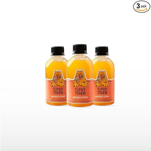Image of Tipsy Tiger Whiskey Sour, Whiskey Cocktail Mixer, Makes 6 Drinks, Less Than 3% added Sugar, 250ml 