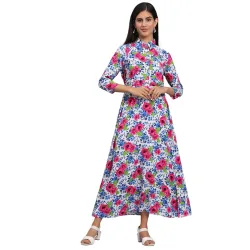 Tissu Womens Multicolor Floral Printed Shirt Dress