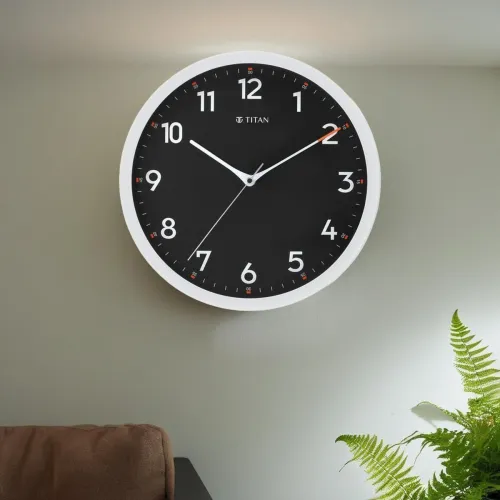 Image of Titan Analog 30cmX30cm Wall Clock (White, With Glass, Standard)