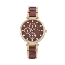 Titan Analog Red Dial Womens Watch-95062WD01