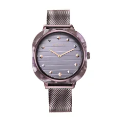Titan Glitz Analog Purple Dial Stainless Steel Strap Watch