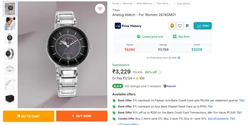 Image of Titan  Analog Watch - For Women 2674SM01
