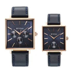 Titan Bandhan Black Dial Quartz Multifunction Leather Strap Watch