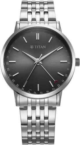 Image of Titan Elegance Dark Grey Stainless Steel Men's Watch