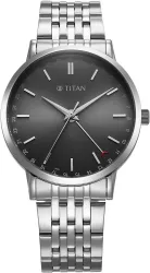 Titan Elegance Dark Grey Stainless Steel Mens Watch