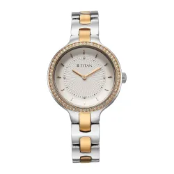 Titan Glamour Quartz Analog Stainless Steel Strap Watch for Women