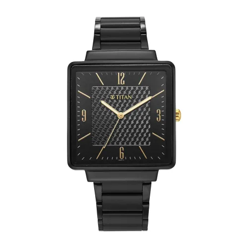 Image of Titan Karishma Quartz Analog Black Dial Black Metal Strap Watch for Men