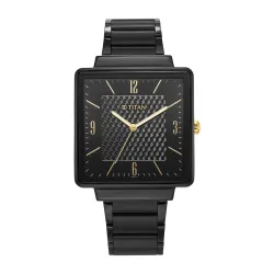 Titan Karishma Quartz Analog Black Dial Black Metal Strap Watch for Men