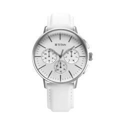 Titan Light Leathers Multifunction Mens Silver Dial Watch