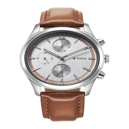 Image of Titan Men Dial & Leather Textured Straps Analogue Watch