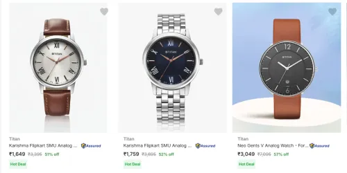 Image of Titan Men's Wrist Watches upto 57% Discount