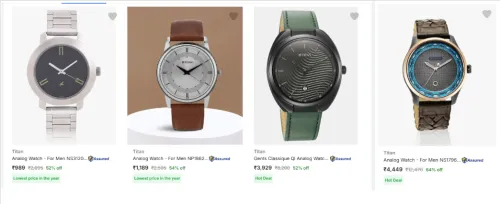 Image of Titan Men's Wrist Watches upto 64% Discount