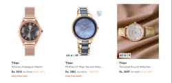 Titan Purple Ceramics Quartz Analog Blue Dial Watch For Women - Ns95213kd03