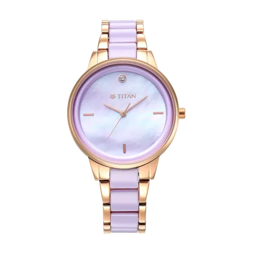 Image of Titan Purple Ceramics Product DeckLadies Analog Watch - 95213KD02