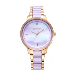 Titan Purple Ceramics Product DeckLadies Analog Watch - 95213KD02