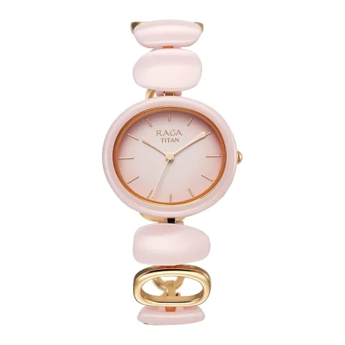 Image of Titan Raga Ceramics Quartz Pink Dial Analog Women's Watch