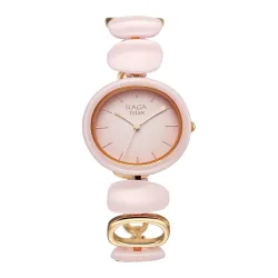 Titan Raga Ceramics Quartz Pink Dial Analog Womens Watch