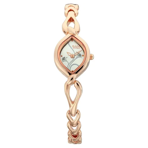 Image of Titan Raga Quartz Analog Silver Dial Metal Strap Watch for Women-NS2455WM01